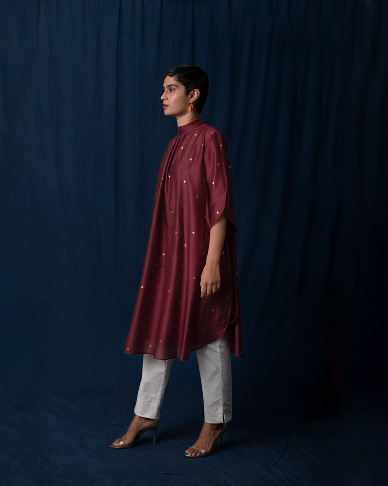 High Neck Kurta - Red