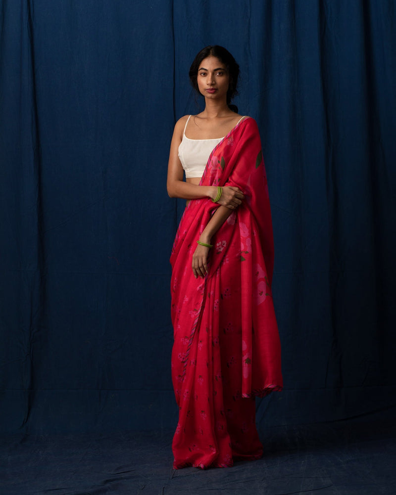 Forest Flame Sari - Red