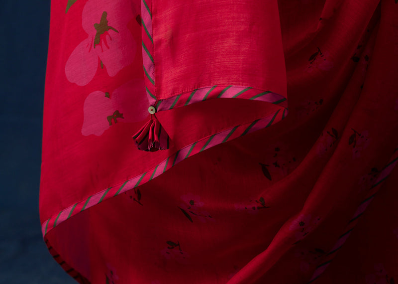 Forest Flame Sari - Red
