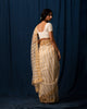 Afterglow Sari - Ivory & Gold