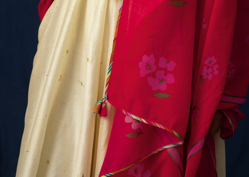 Forest Flame Dupatta - Red