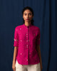 Mandarin Collar Top - Pink