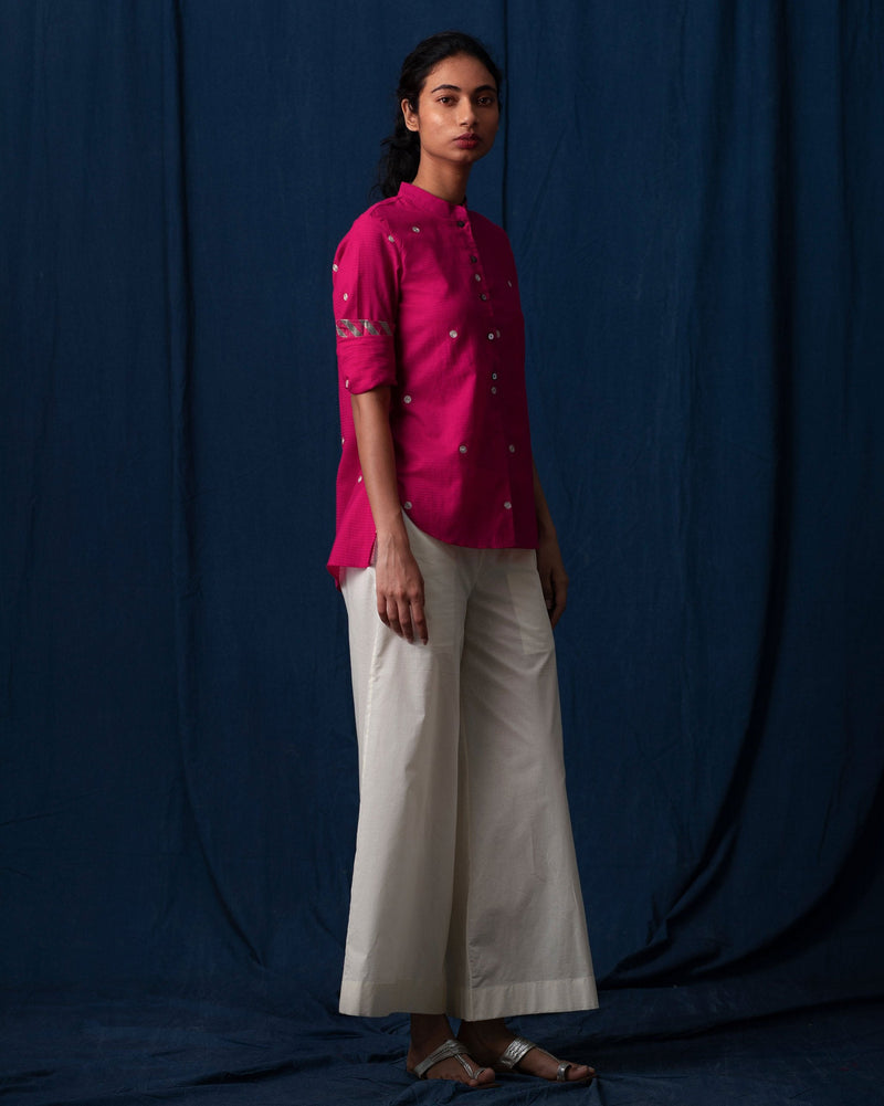 Mandarin Collar Top - Pink