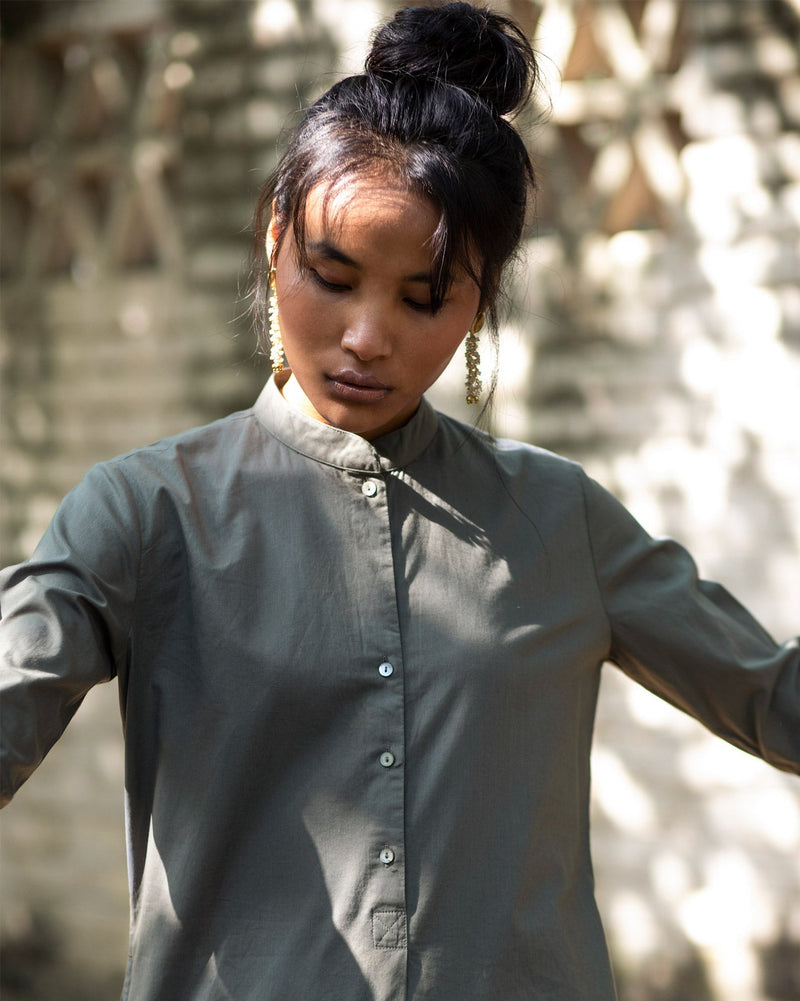 Basic Long Kurta - Charcoal