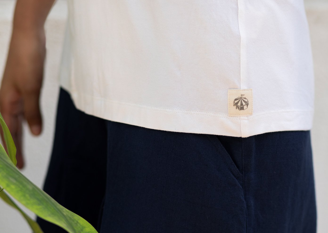 Gathered Jersey Top - White