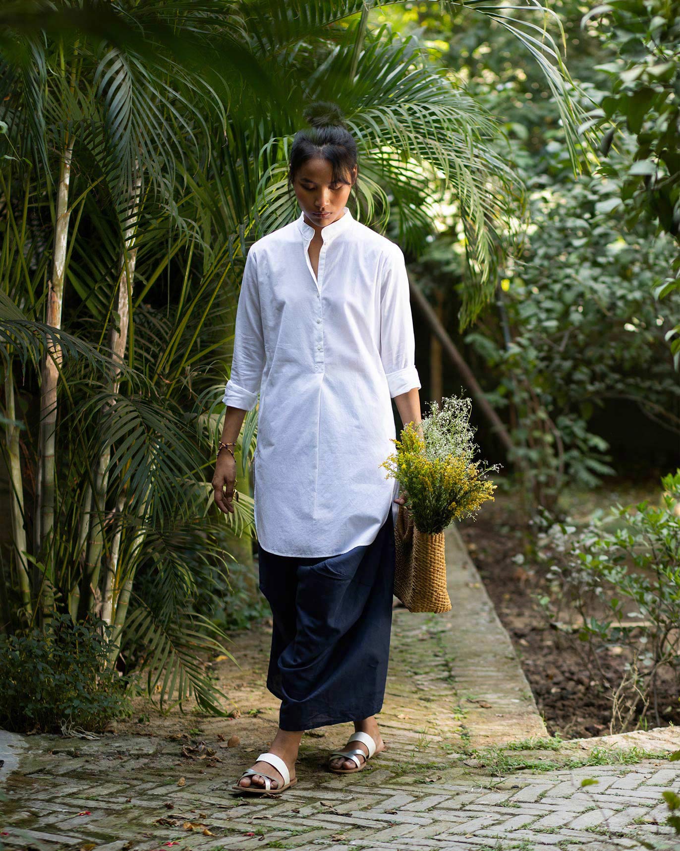 Basic Mid-length Kurta - White
