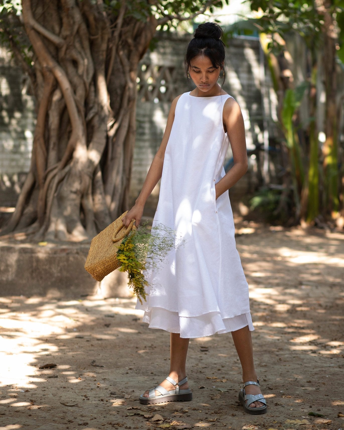 Double Layer Dress - White