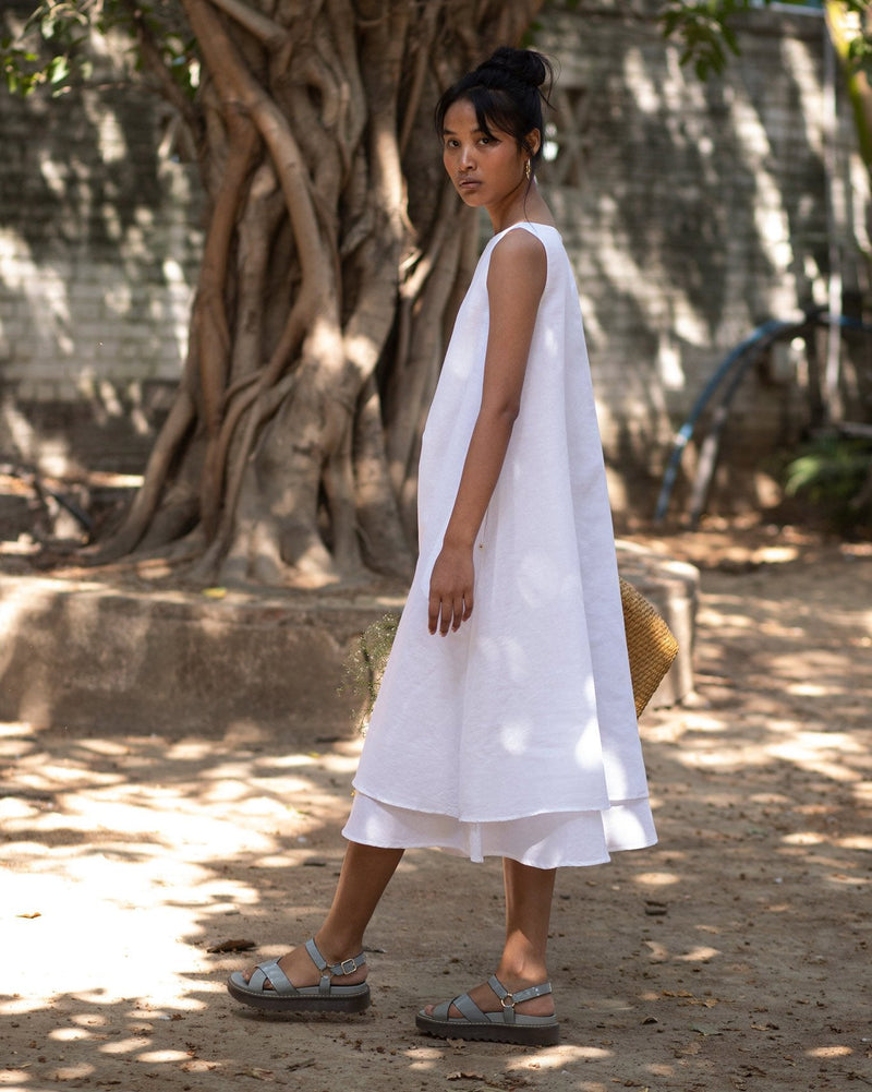Double Layer Dress - White