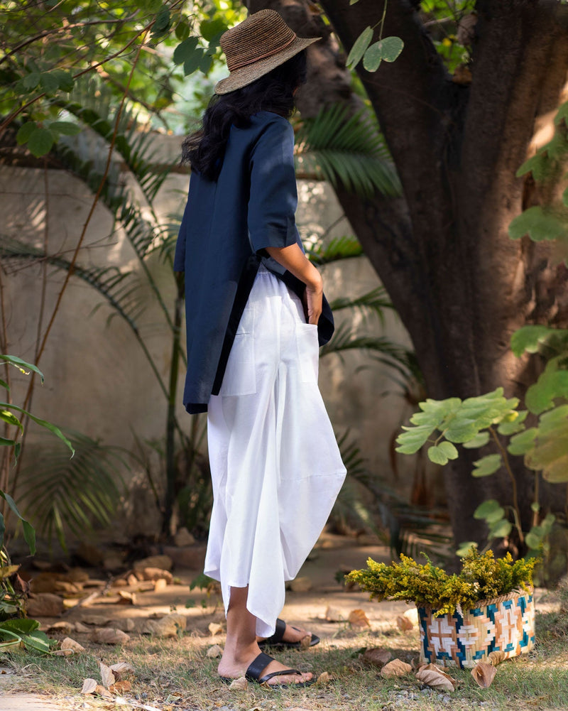 High Slit Top - Indigo