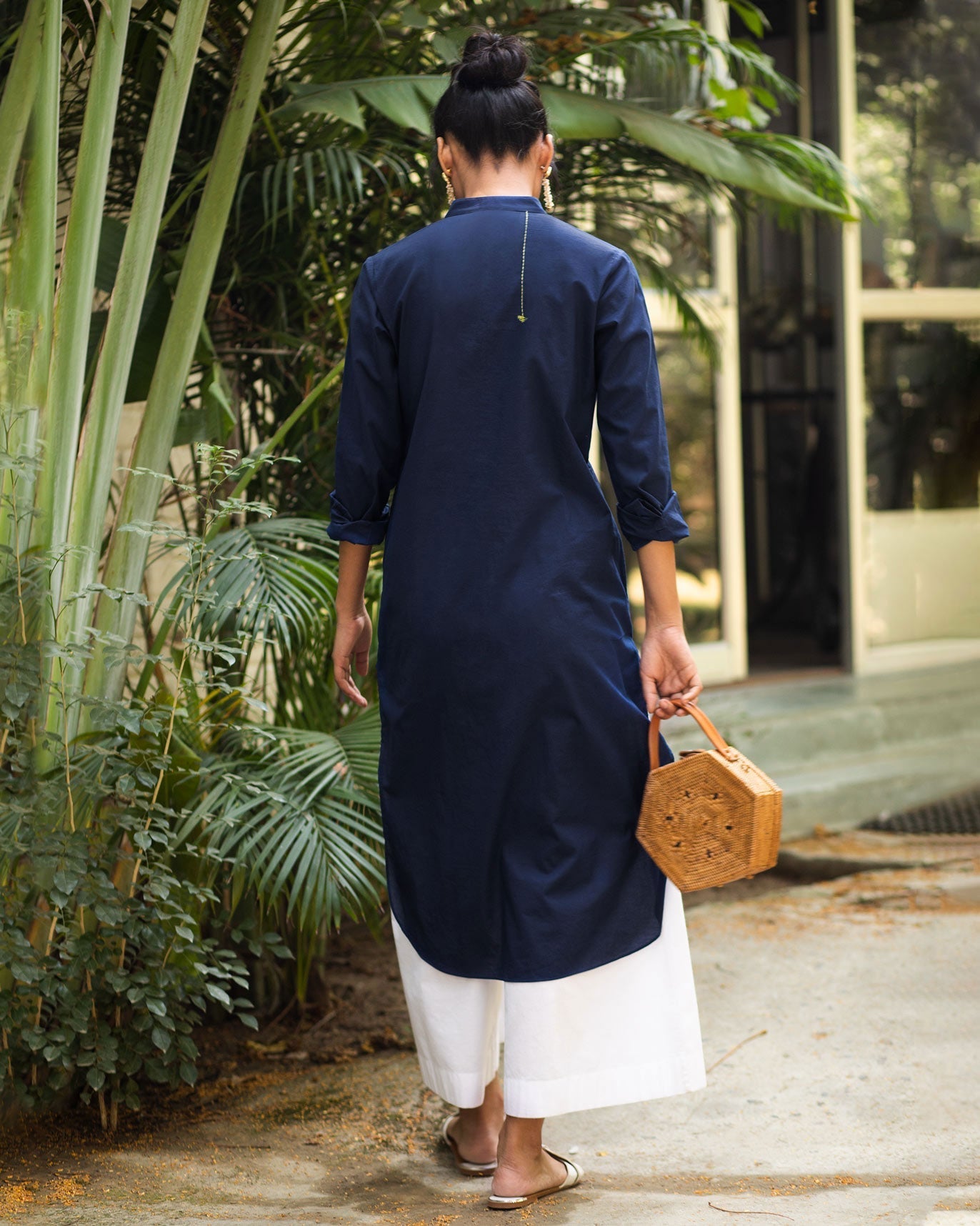 Basic Long Kurta - Blue
