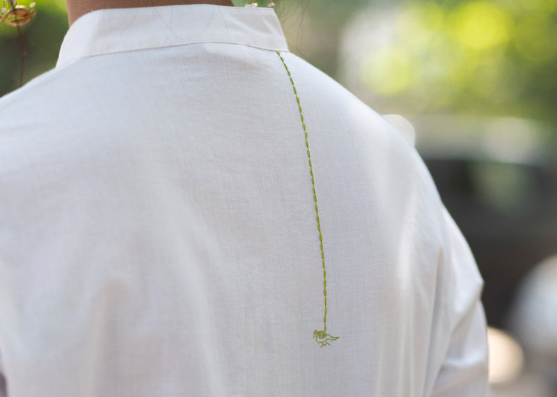 Basic Long Kurta - White