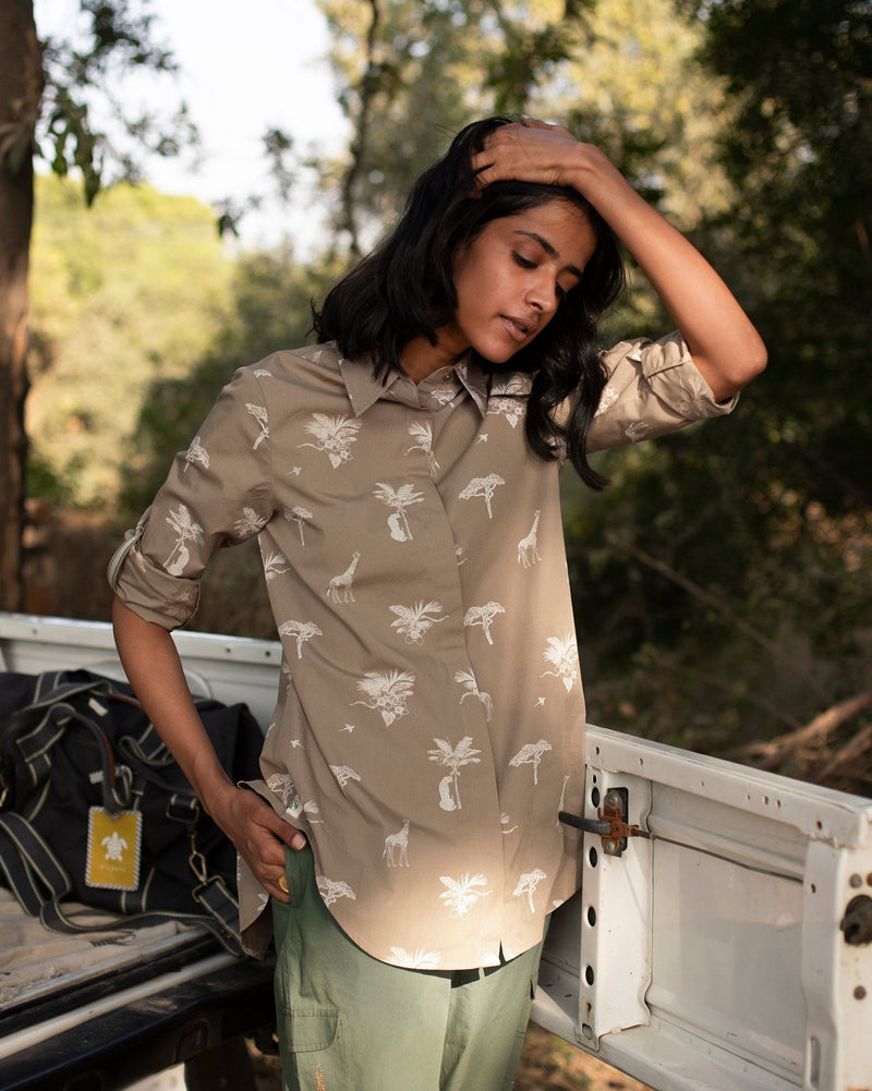 Miku Shirt - Silver Sage Safari Print
