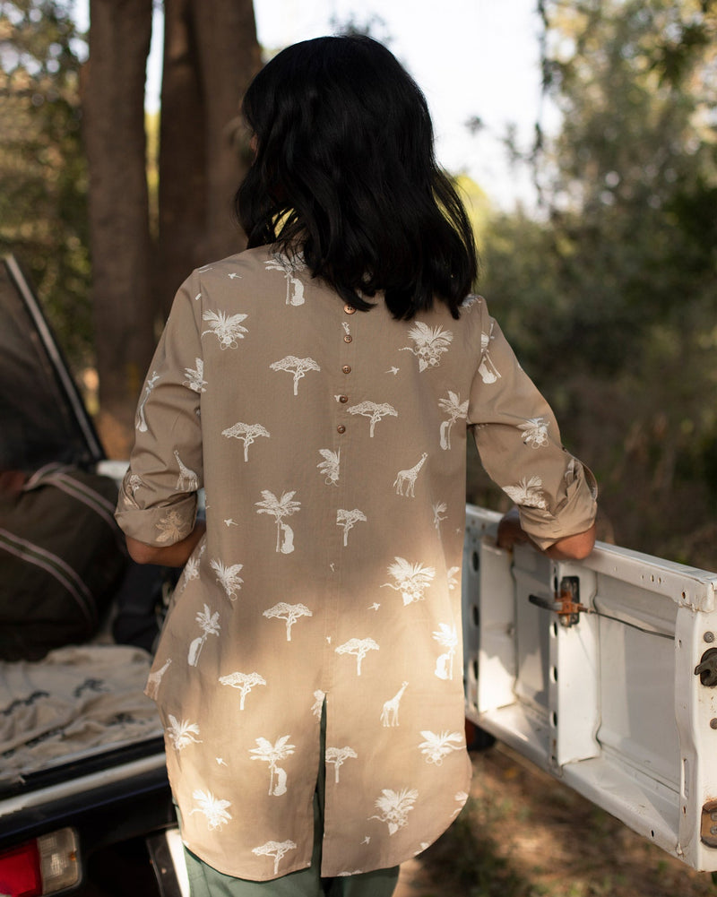 Miku Shirt - Silver Sage Safari Print