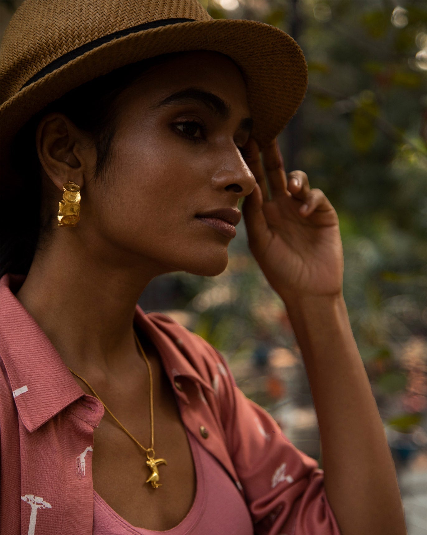 Curved Seed Pod Hoops - Gold