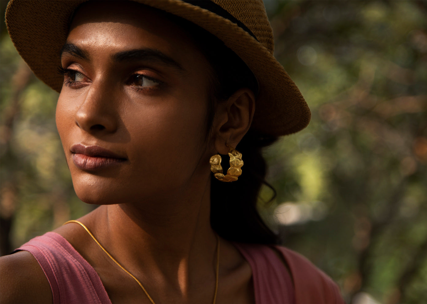Curved Seed Pod Hoops - Gold