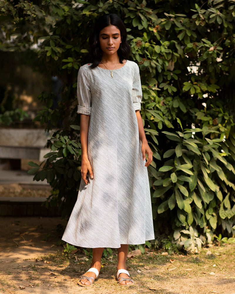 Boat Neck Kurta - Black