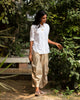 Cantonese Collar Top - White