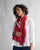 Burma Scarf - Red & Ivory