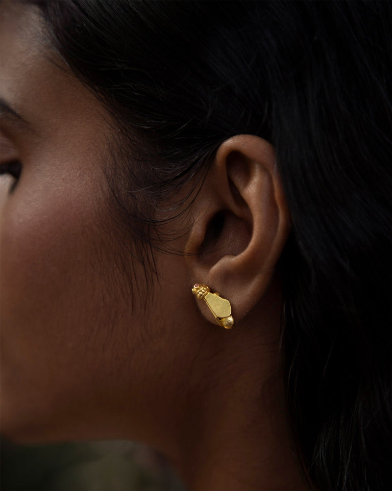 African Bug Earrings - Gold