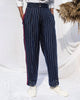 Pleated Narrow Trousers - Navy & White