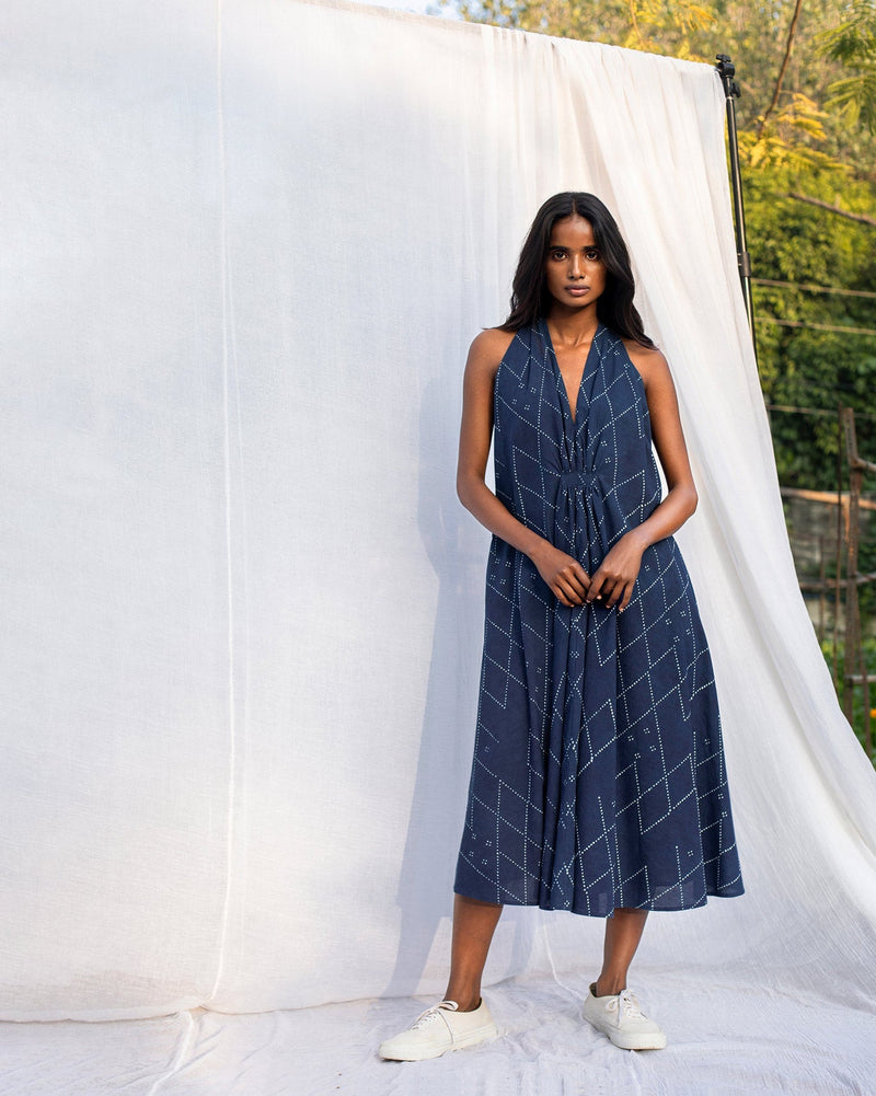 Halter Dress - Indigo