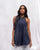 Halter Top - Navy & White