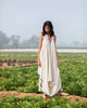 Halter Dress - Ivory & Blue