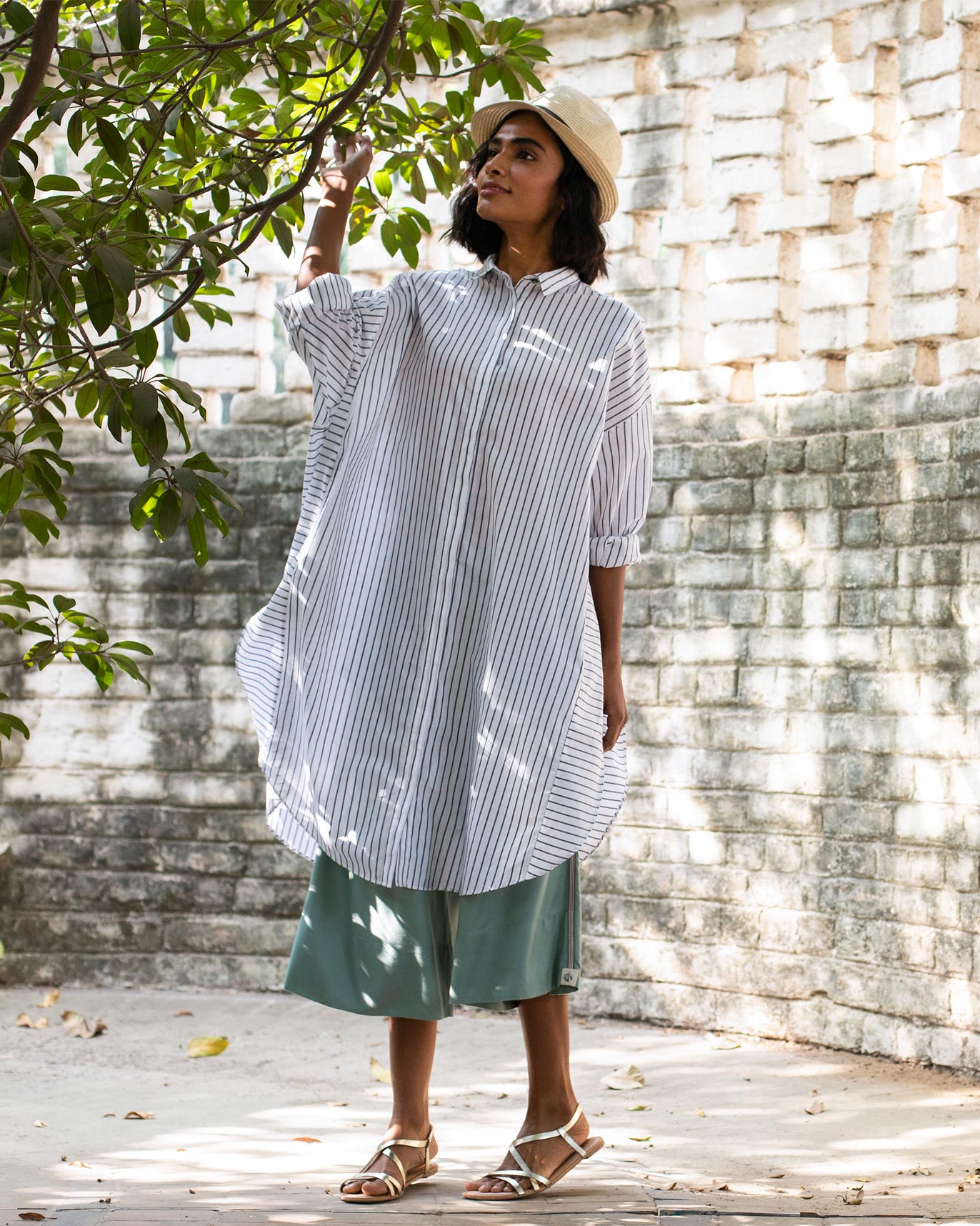 Pepo Stripe Kurta - Grey