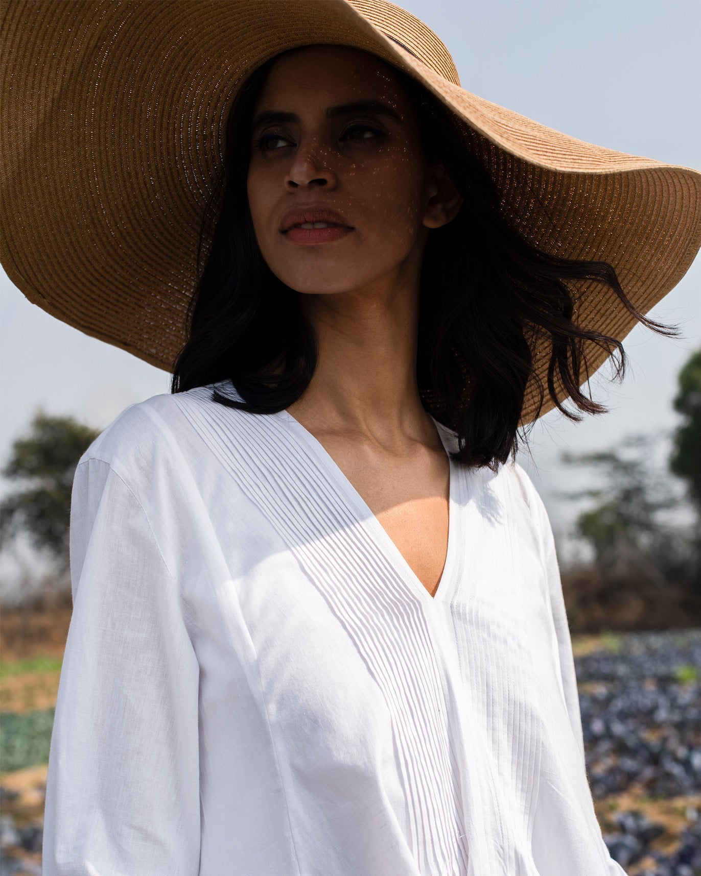 Pintuck Kurta - Ivory