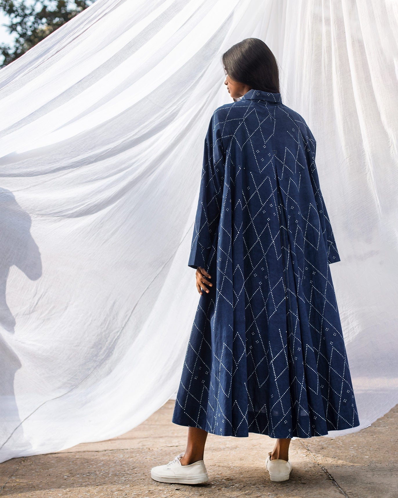 Panelled Kurta - Indigo
