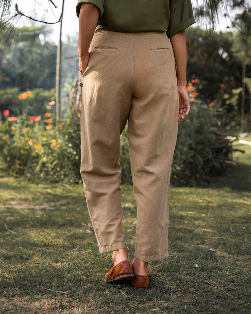 Front Pleat Pant - Tan