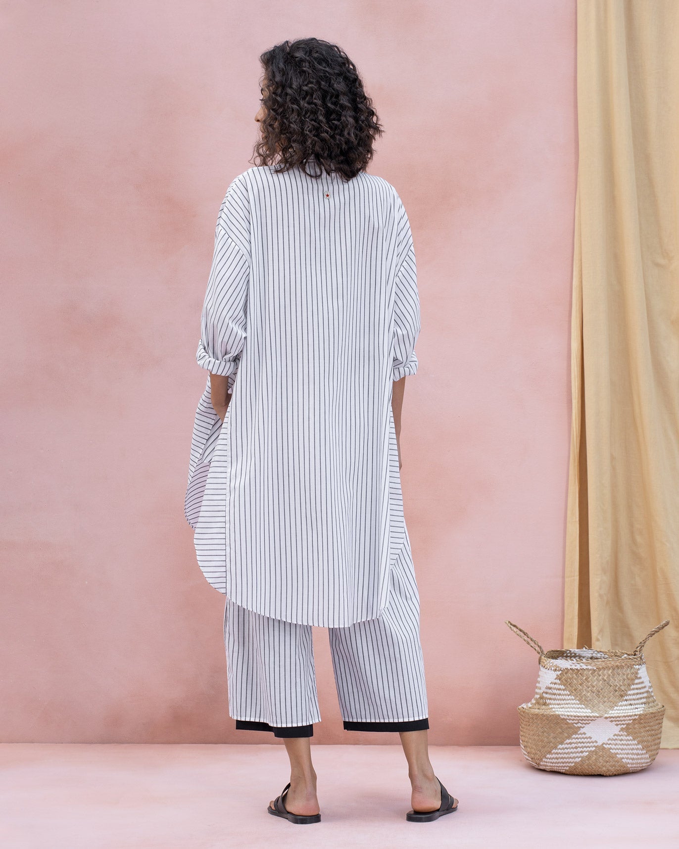 Pepo Stripe Kurta - Grey