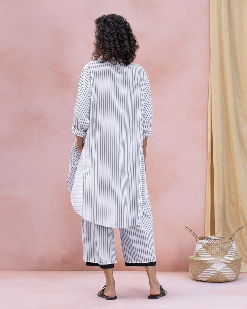 Pepo Stripe Kurta - Grey