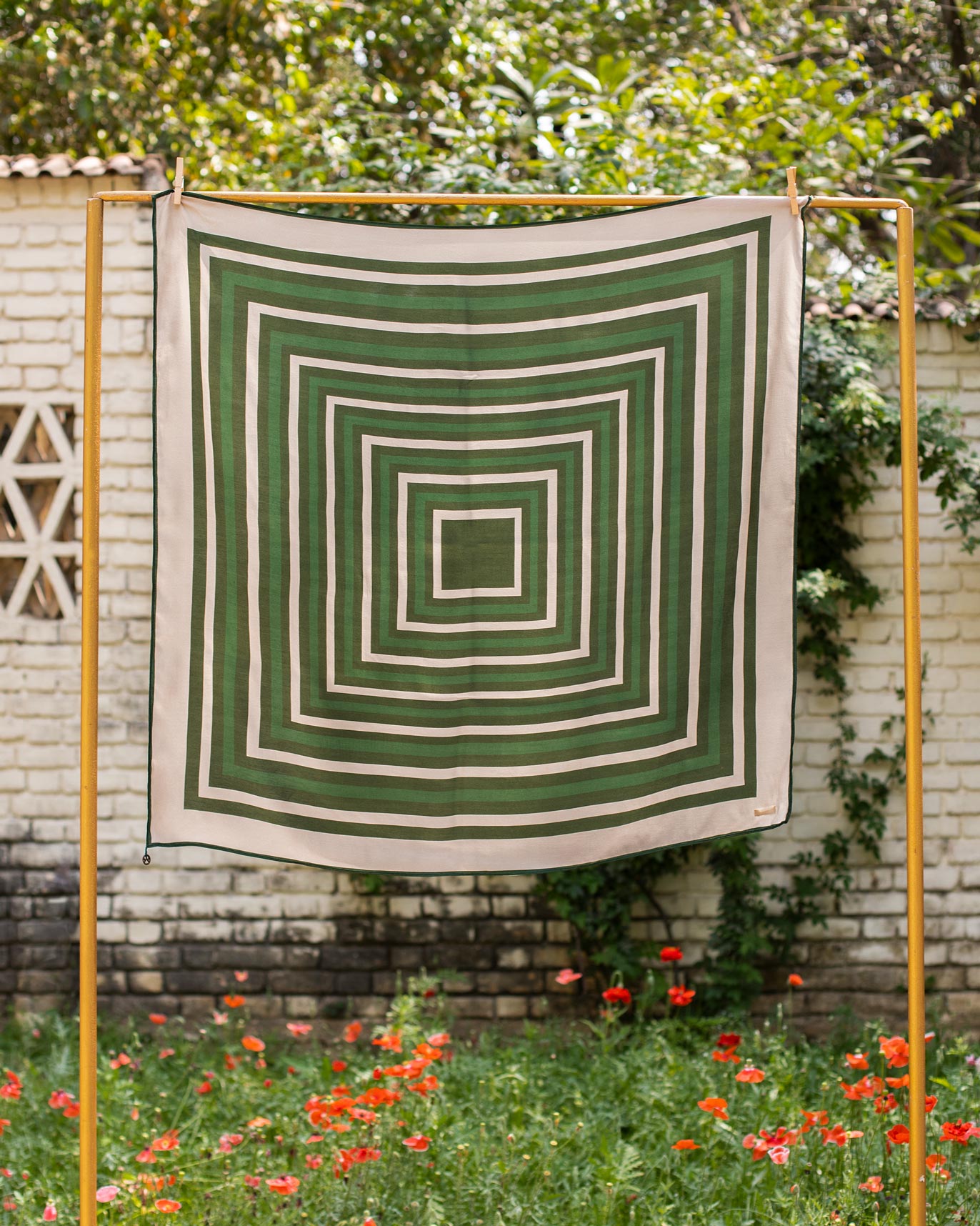 Grid Scarf - Olive