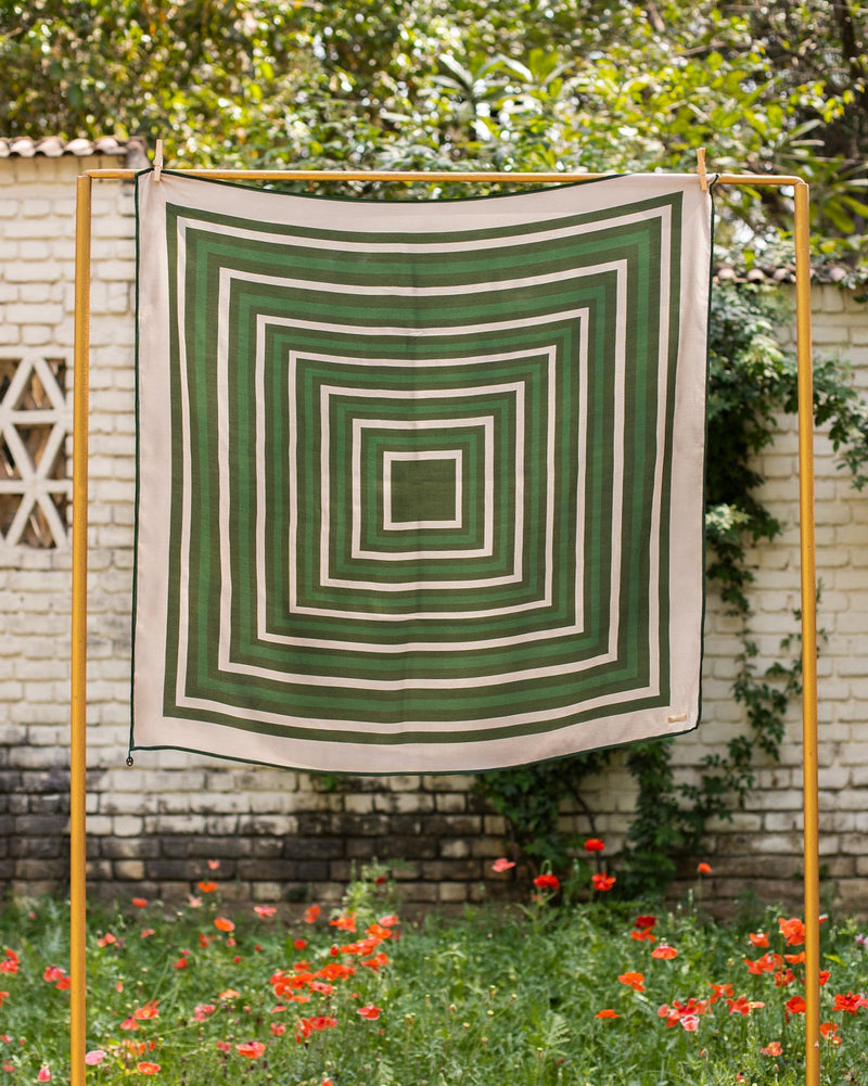 Grid Scarf - Olive