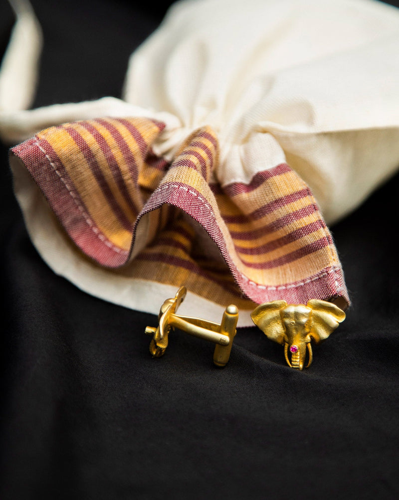 Haathi Cufflinks - Gold