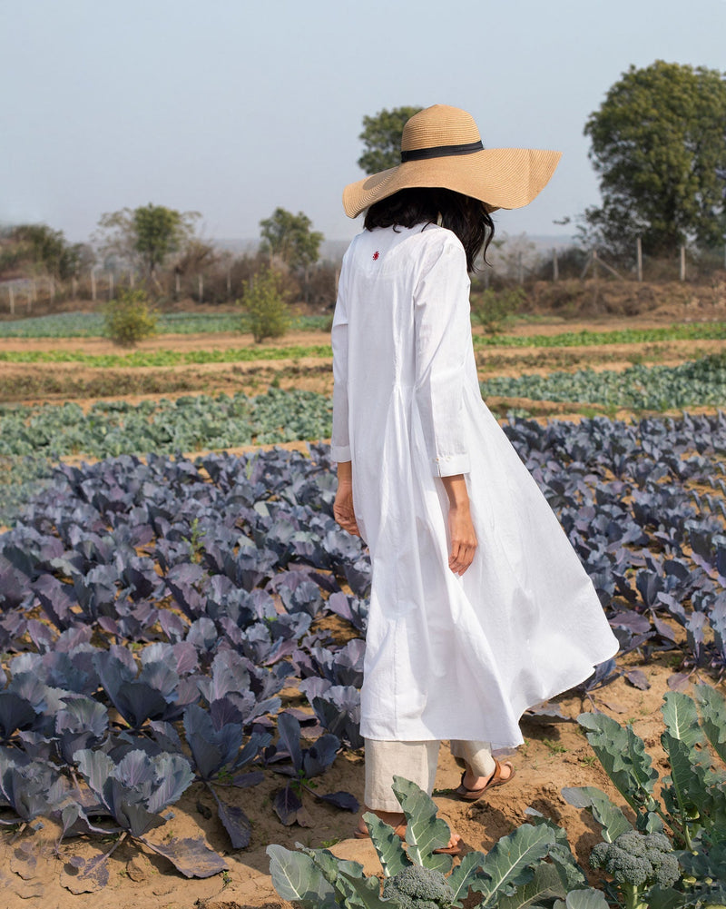 Pintuck Kurta - Ivory