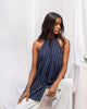Halter Top - Navy & White