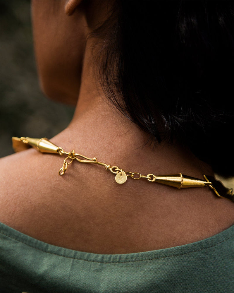 Africa Necklace With the Snake & Ram - Gold