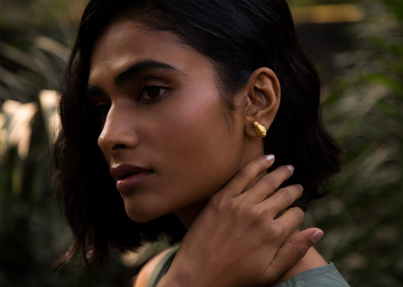 African Bug Earrings - Gold