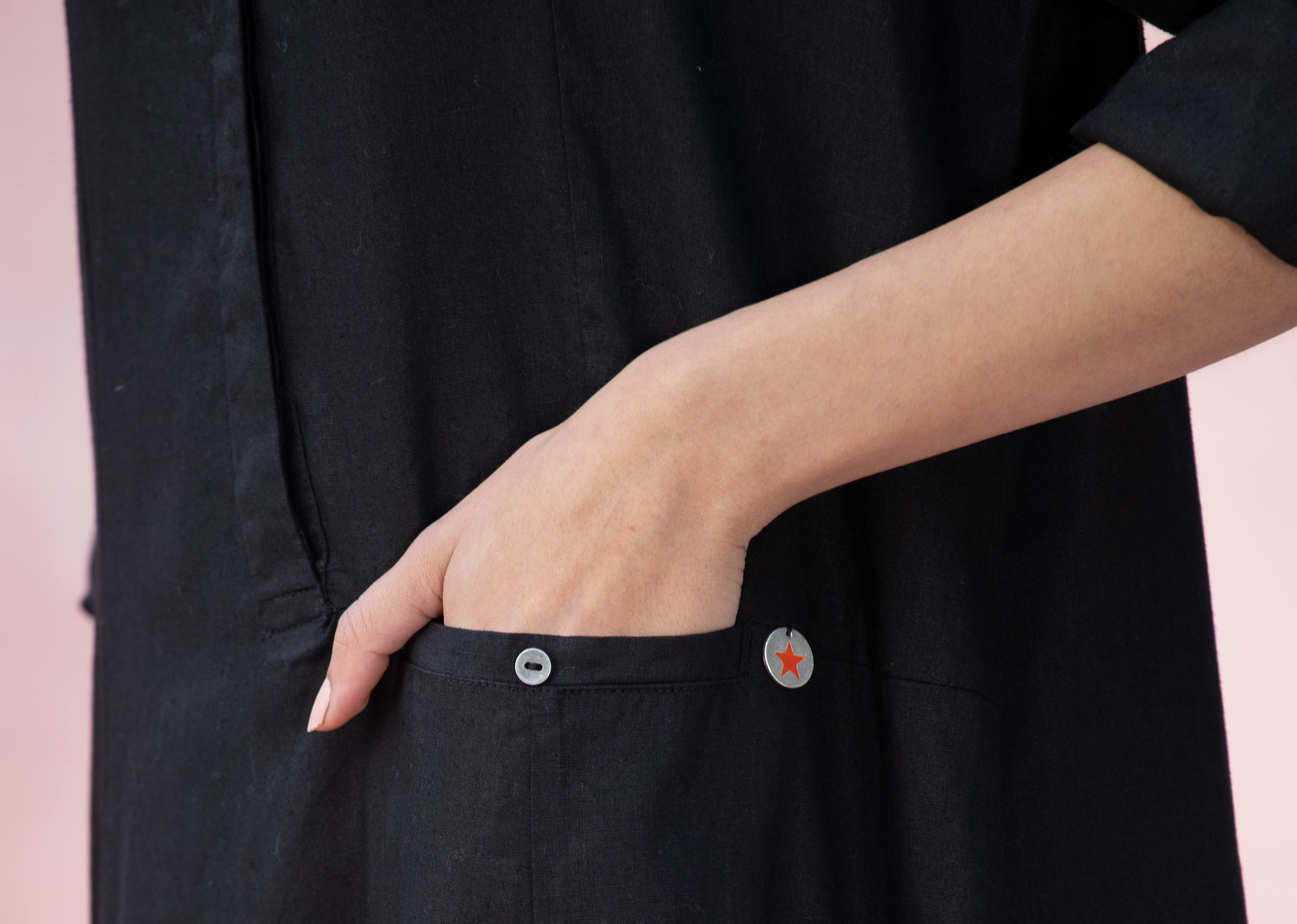 Back Knot Kurta - Black
