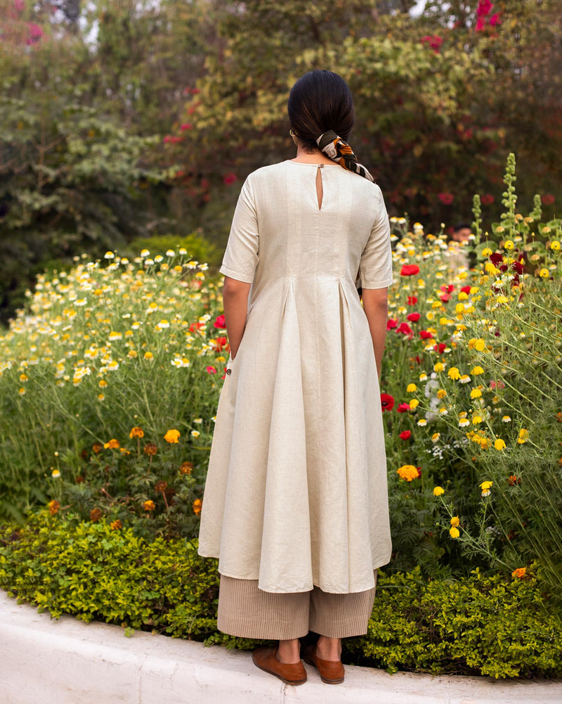 Pleat Kurta - Natural