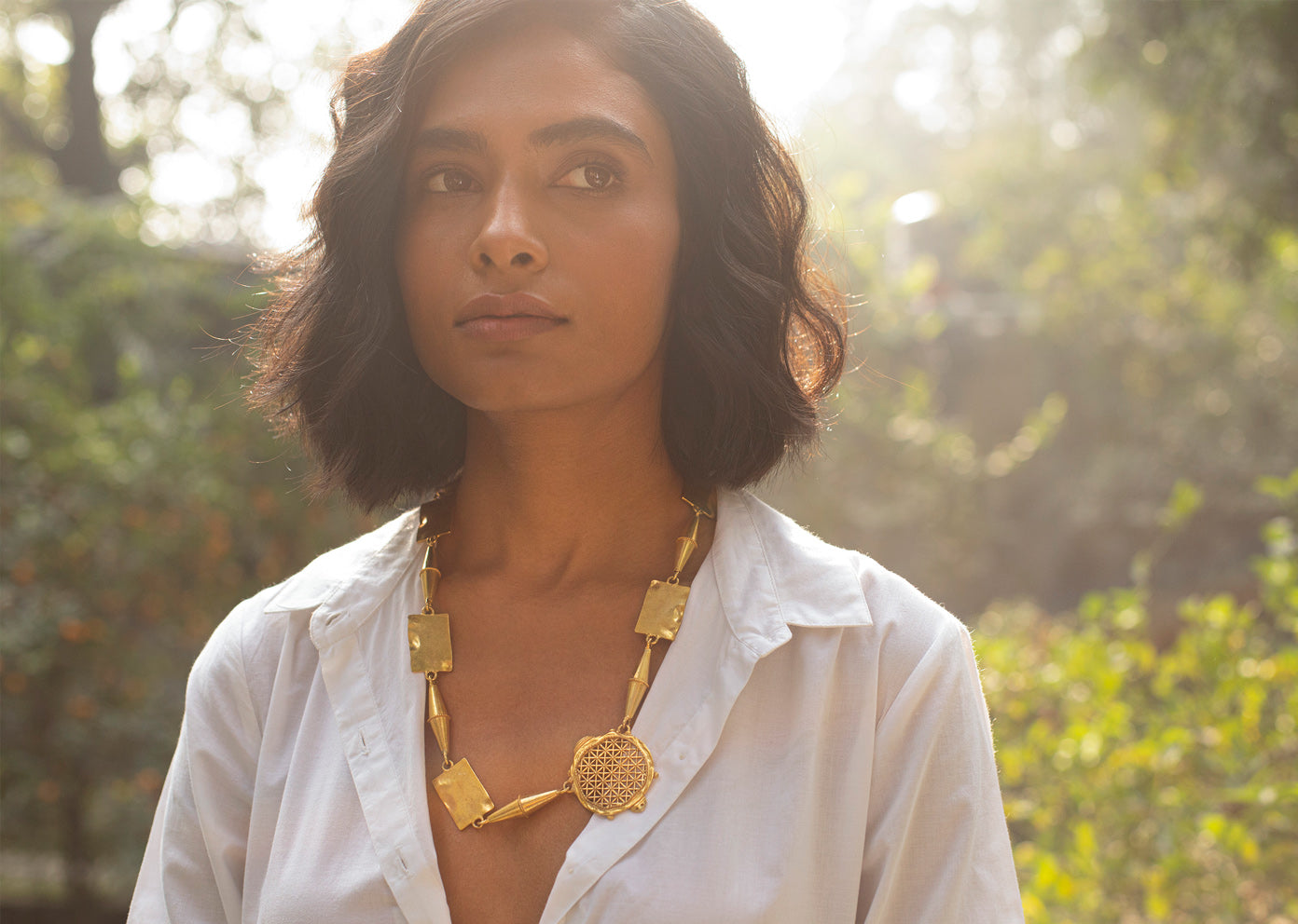 Africa Necklace With Turtle - Gold