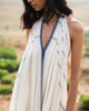 Halter Dress - Ivory & Blue