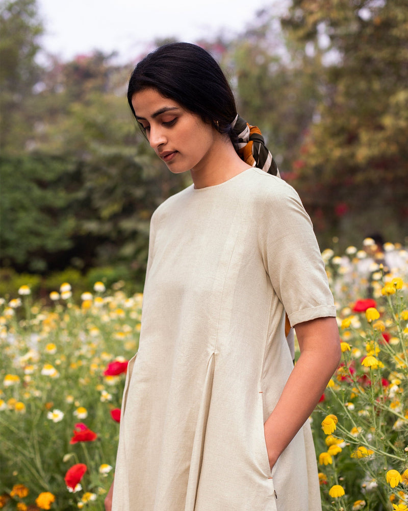 Pleat Kurta - Natural