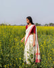 Mahi Sari - Ivory & Red