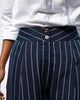 Pleated Narrow Trousers - Navy & White