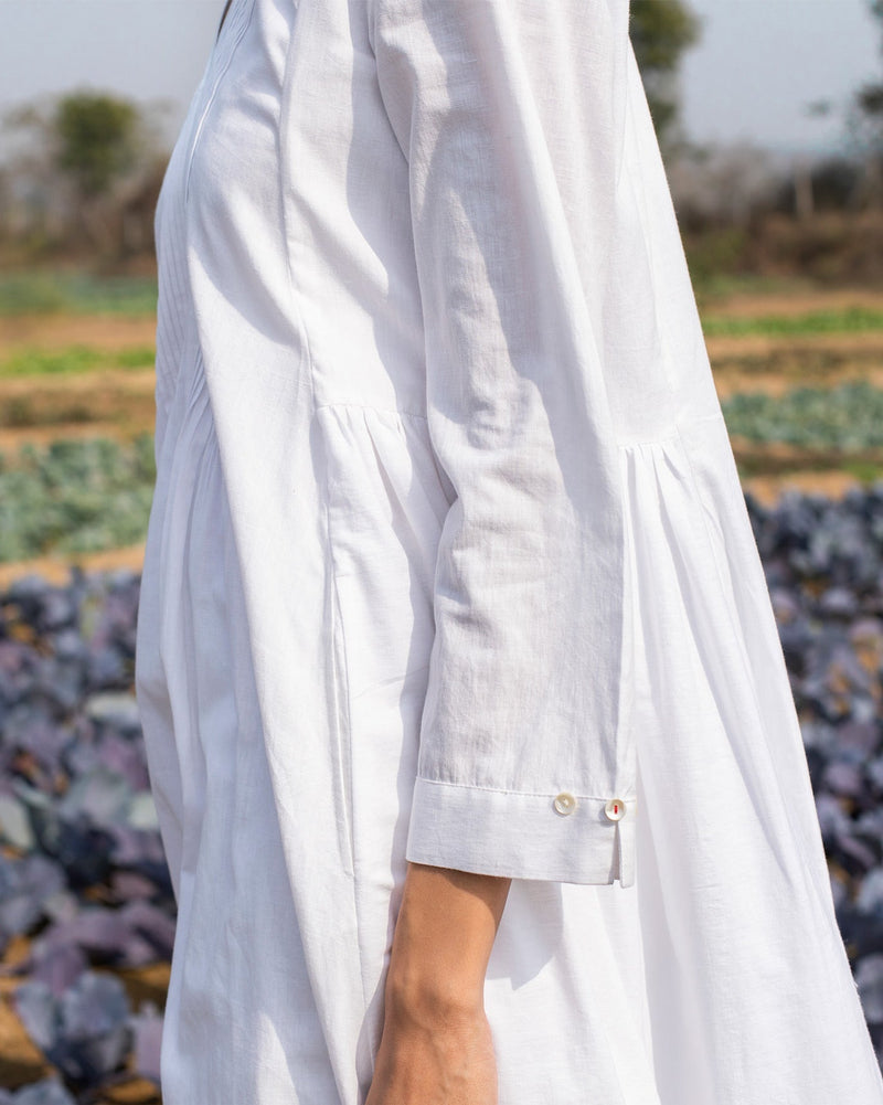 Pintuck Kurta - Ivory
