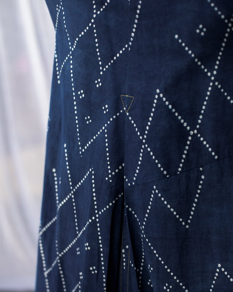 Panelled Kurta - Indigo