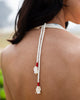 Halter Dress - Ivory & Blue